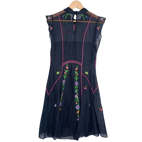 Free People Black Floral Mini Dress - Picture 3 of 16